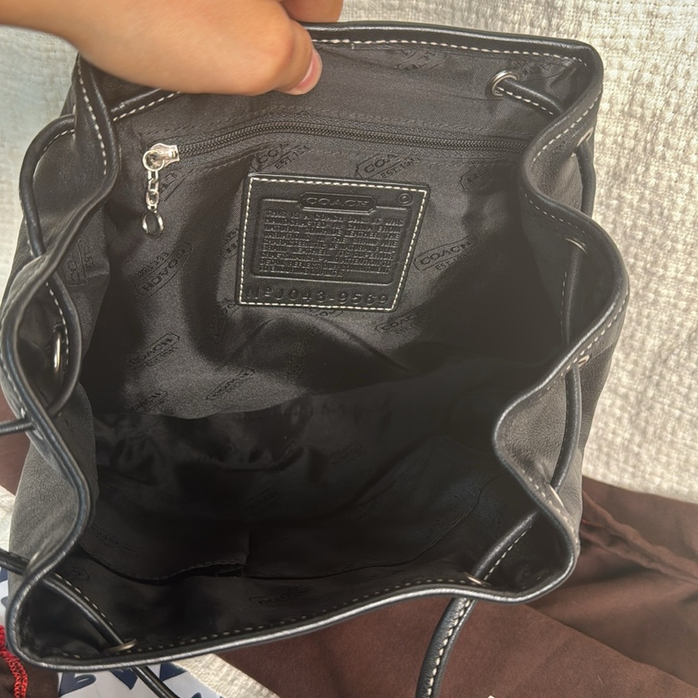 Coach Mini Black Backpack With Silver Hardware! - image 4